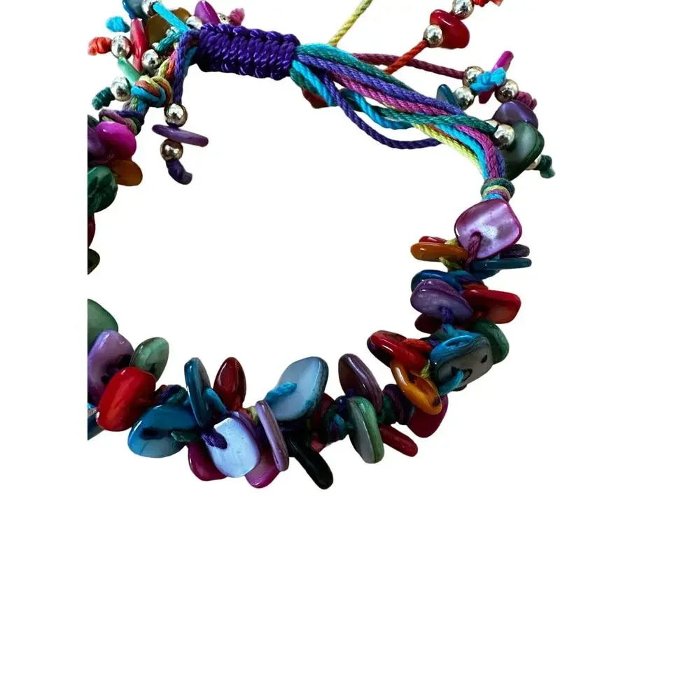 Colored Shell Adjustable Beachy Boho Bracelet
